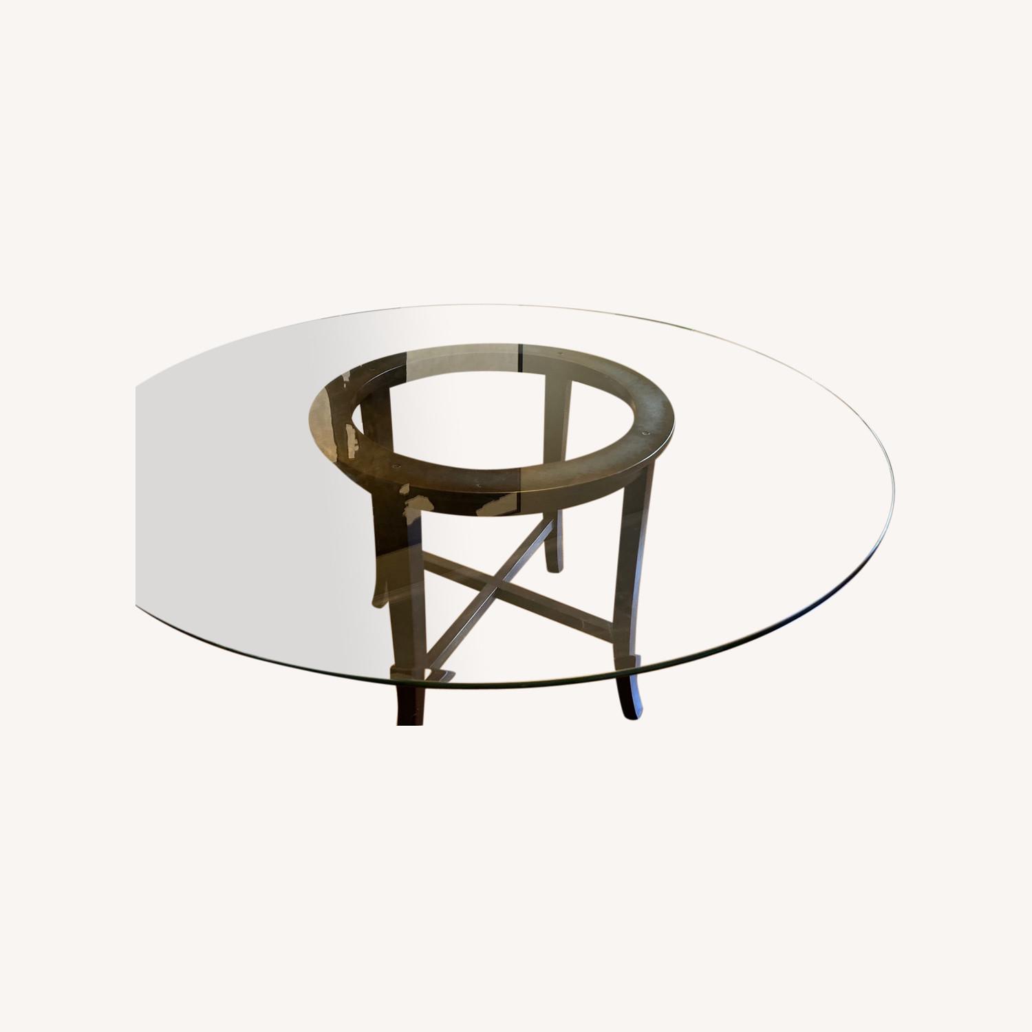 Crate and Barrel Halo 60 Inch Round Glass Table AptDeco