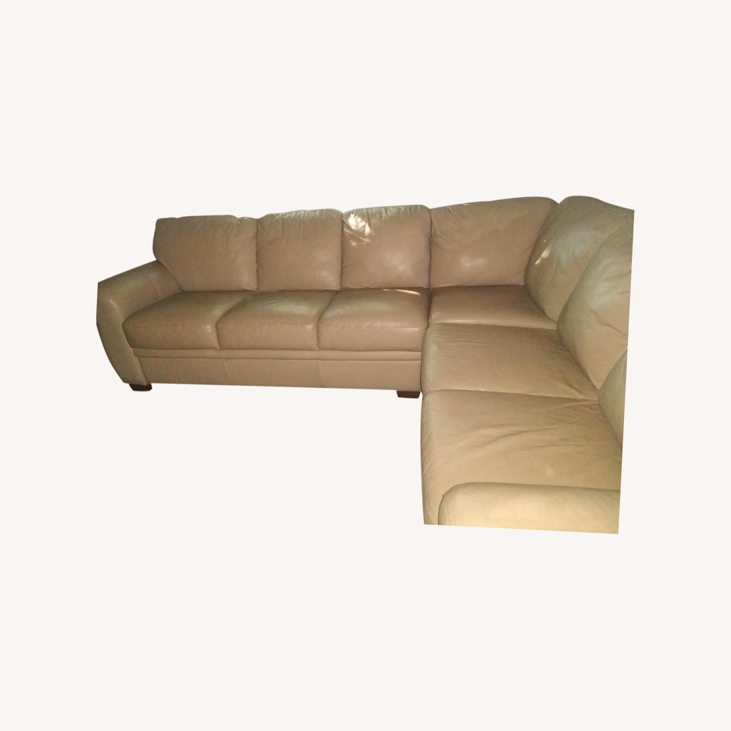 Leather Beige Sofa AptDeco