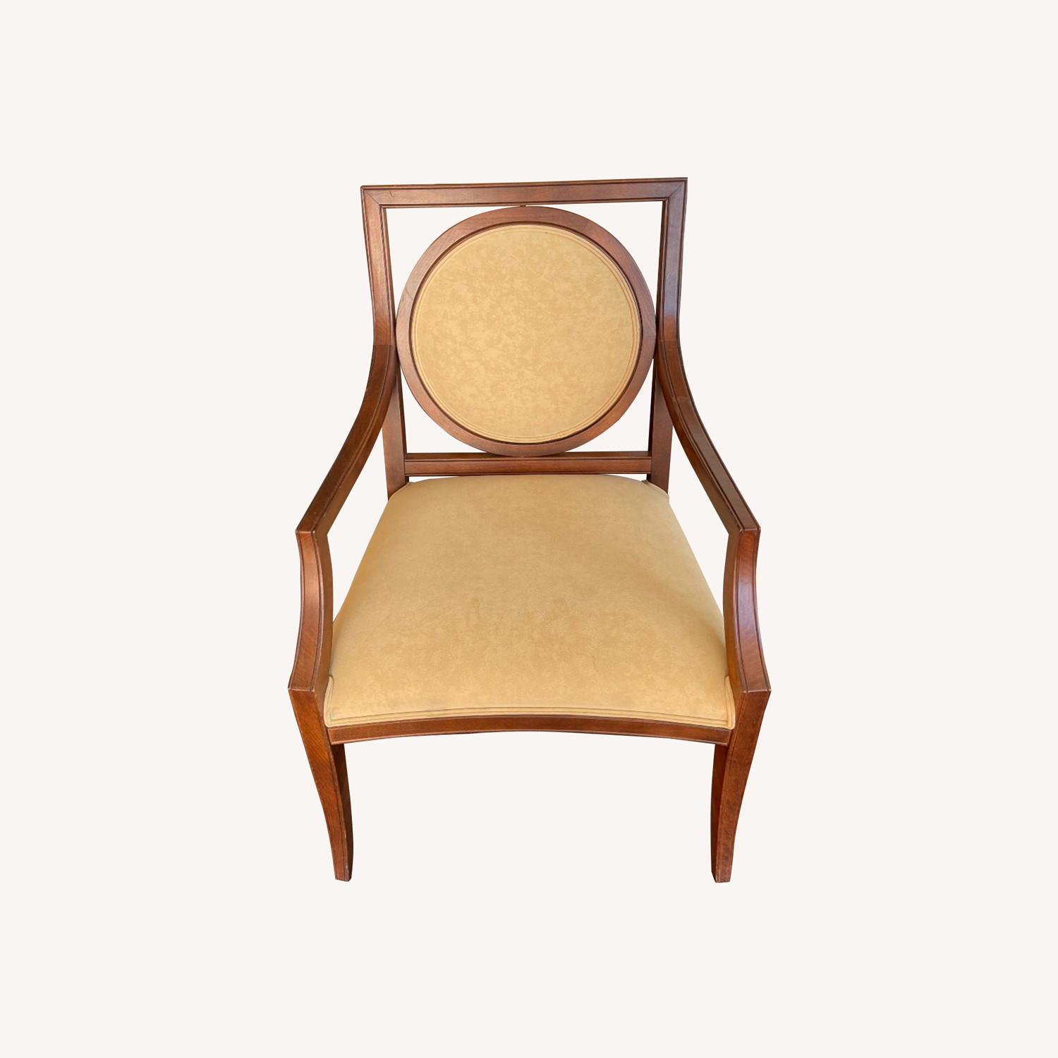 Crate & Barrel Wood Upholstered Chairs AptDeco