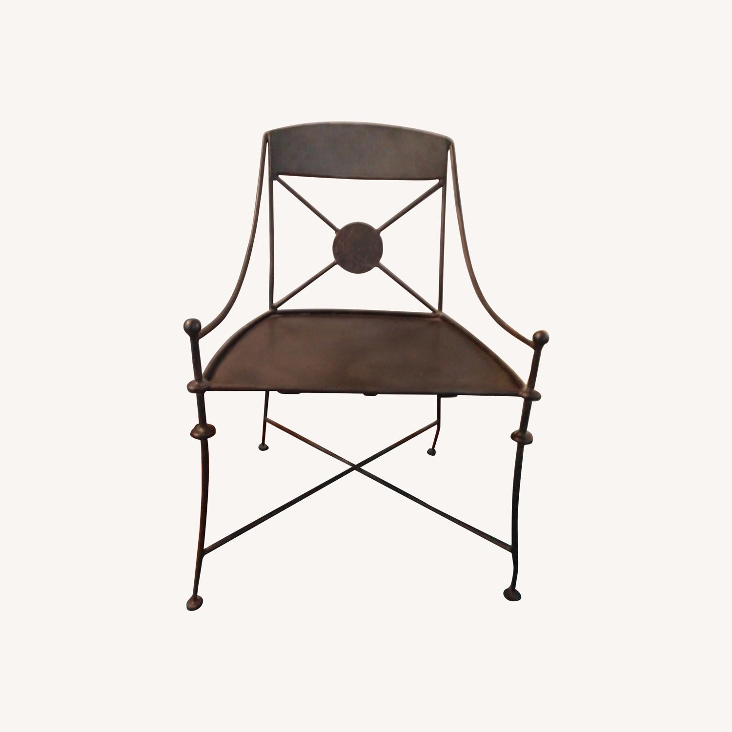 Wisteria Iron Chairs with Seat Cushions AptDeco