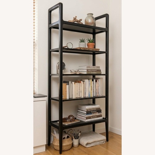Used CB2 Kent Black Wooden Bookcase for sale on AptDeco