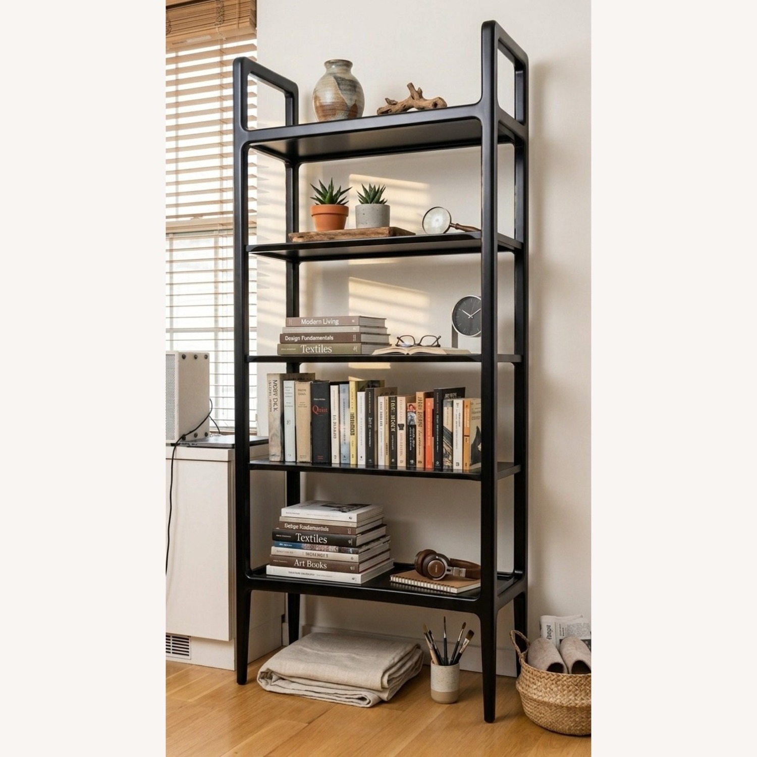 CB2 Kent Black Wooden Bookcase - image-2