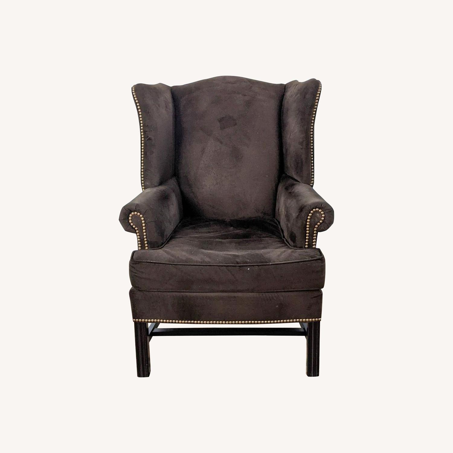 Pair of Pottery Barn Thatcher Wingback Chairs - image-0