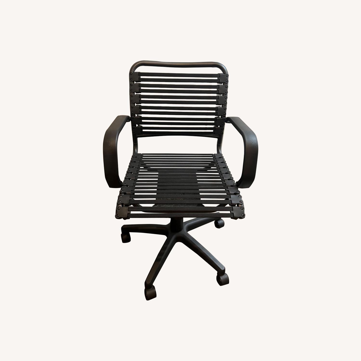 Black Flat Bungee Office Chair with Arms AptDeco