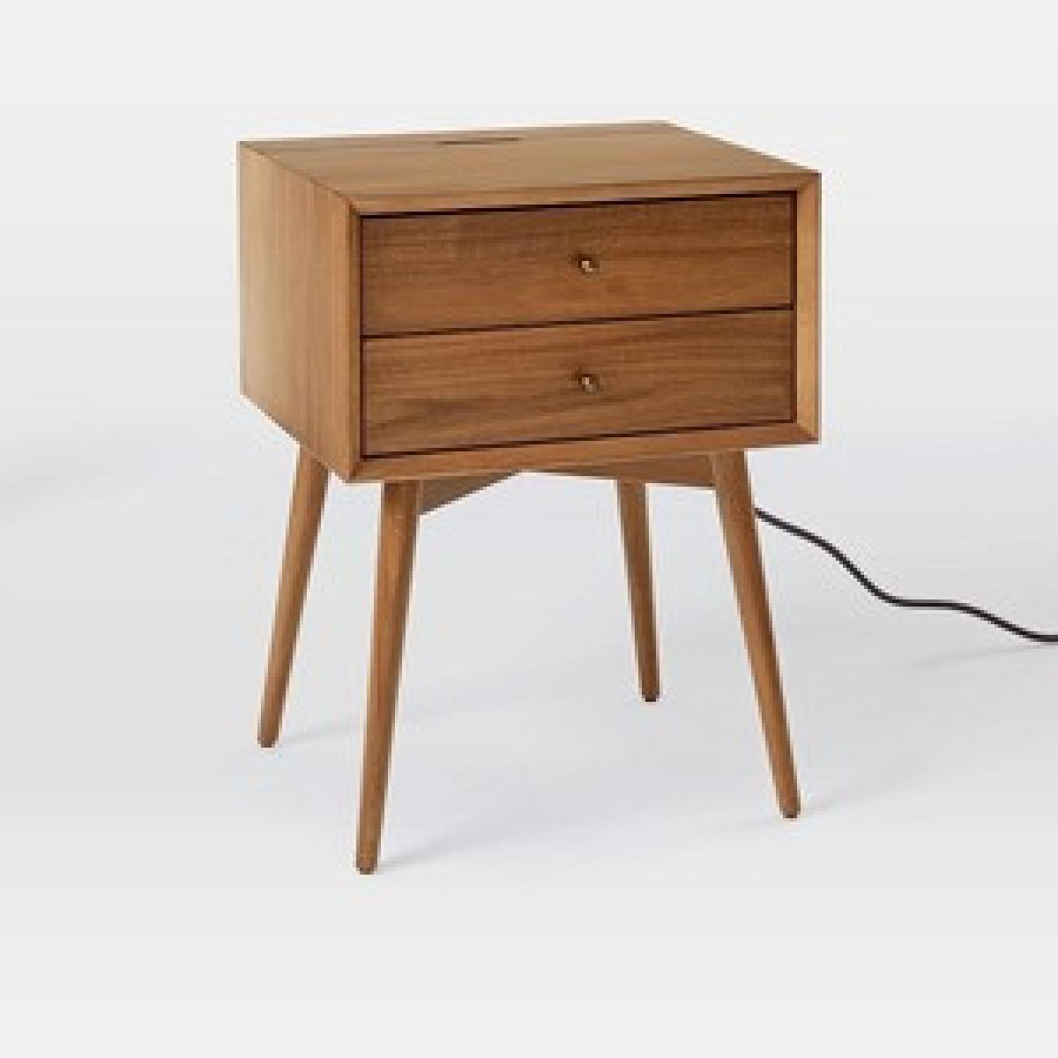 West Elm Mid-Century Nightstand, Acorn, Charging - image-3
