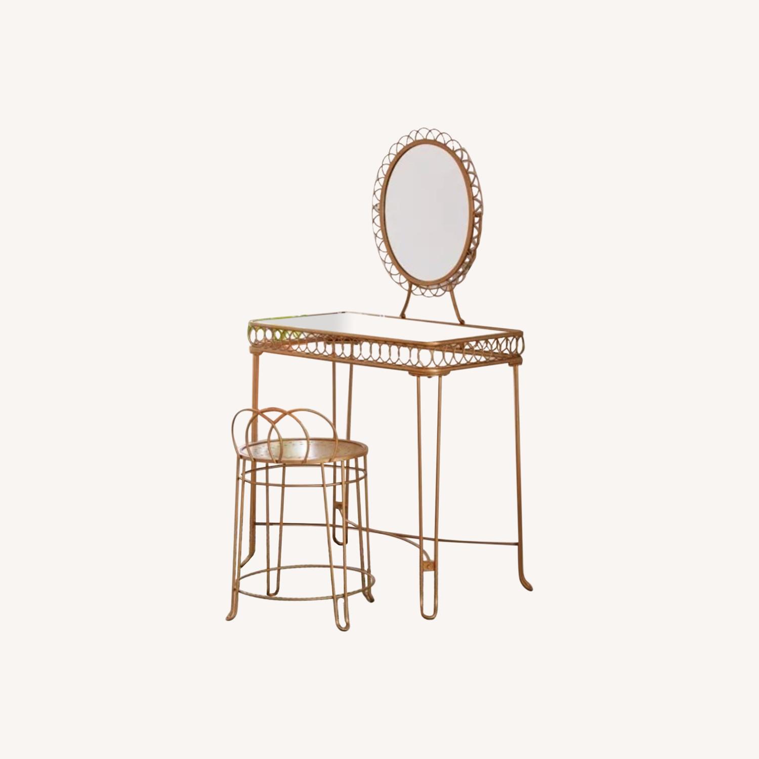 Urban Outfitters Wire Loop Vanity and Chair AptDeco