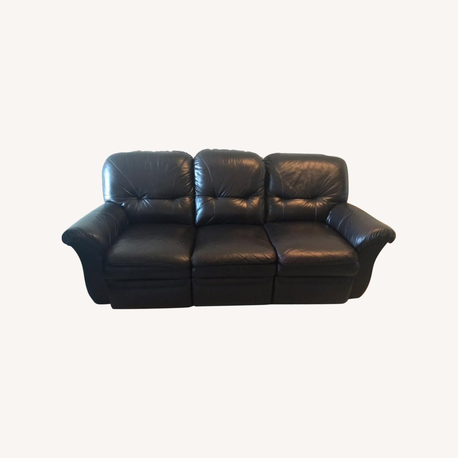 La-Z-Boy Brown Leather 3-Seat Recliner Couch - image-0