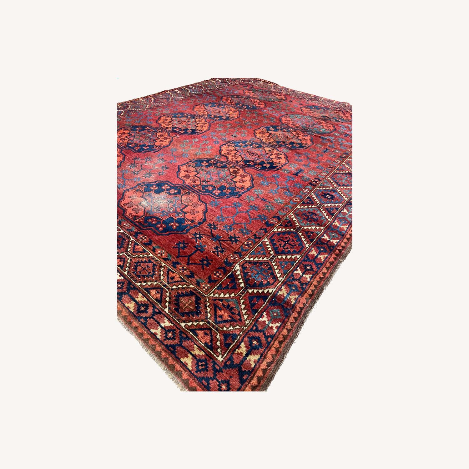 Vintage Handwoven Wool Bokhara Rug - image-9