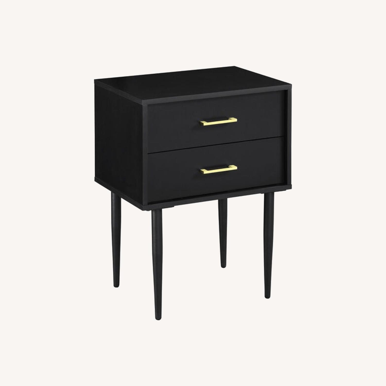 Walker Edison Black Modern Side Table Set (2) - AptDeco