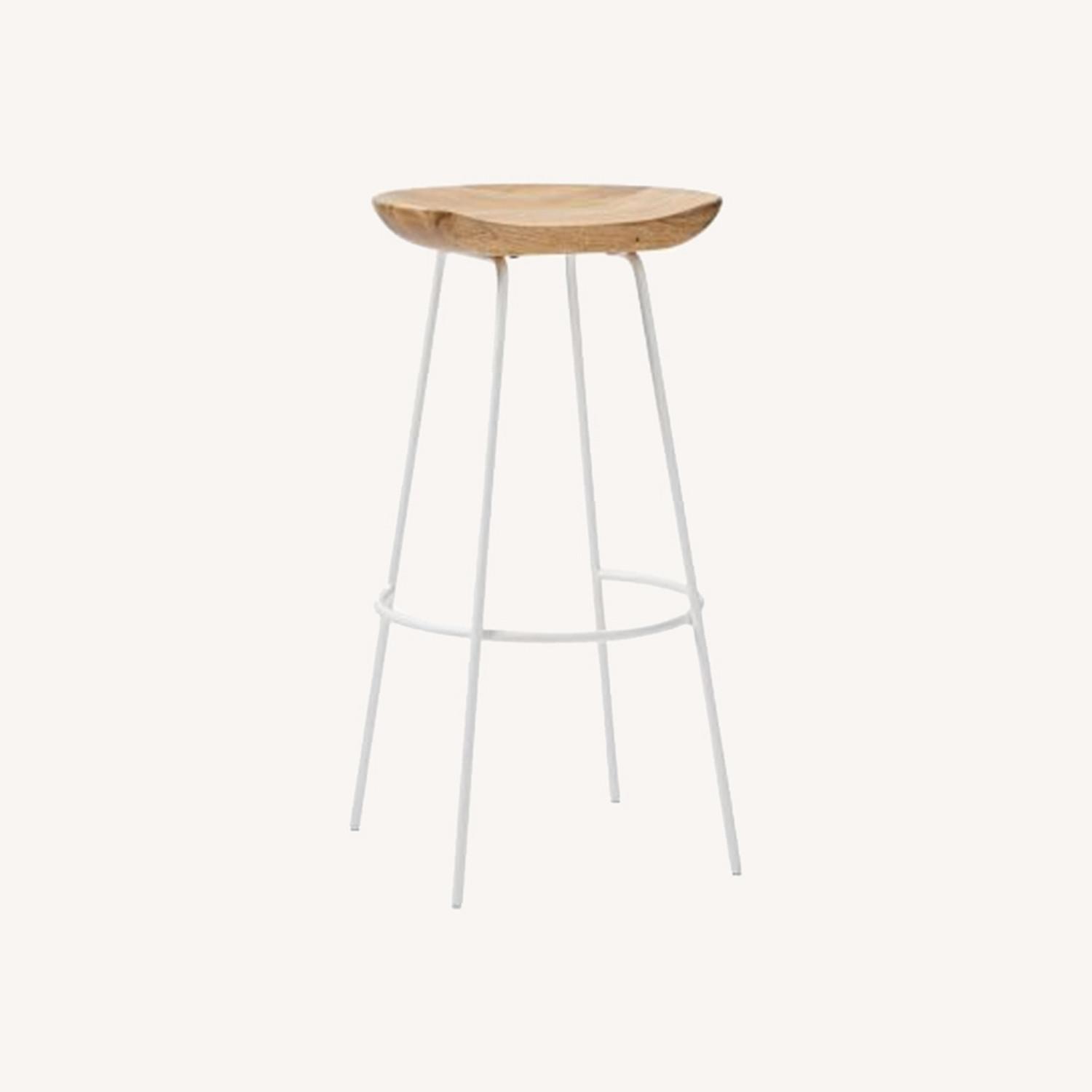 West Elm Alden Wood Bar Stool,Mango Wood,Raw Mango AptDeco