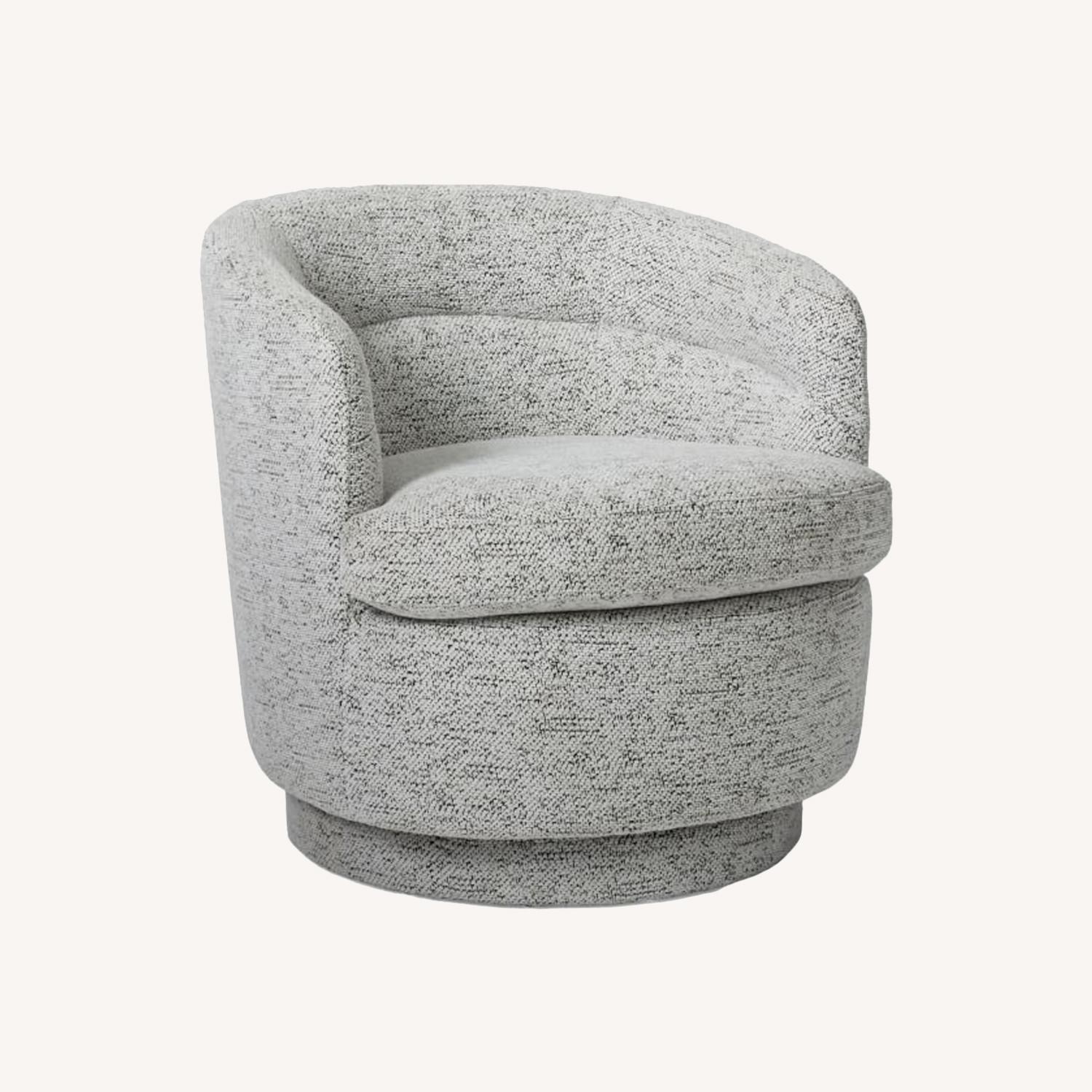 West Elm Viv Swivel Chair, Poly, Chunky Chenille AptDeco