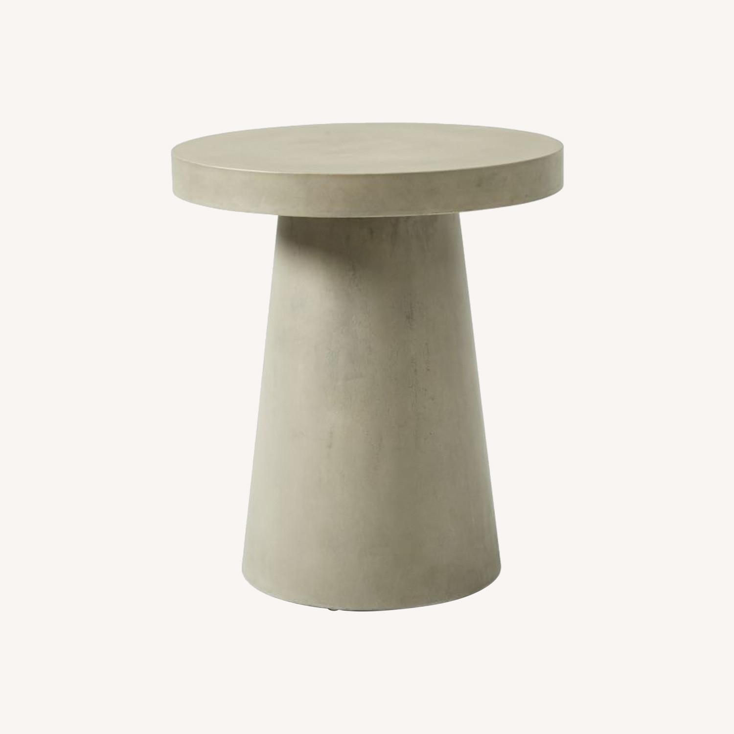 West Elm Concrete Pedestal Outdoor Round SideTable AptDeco