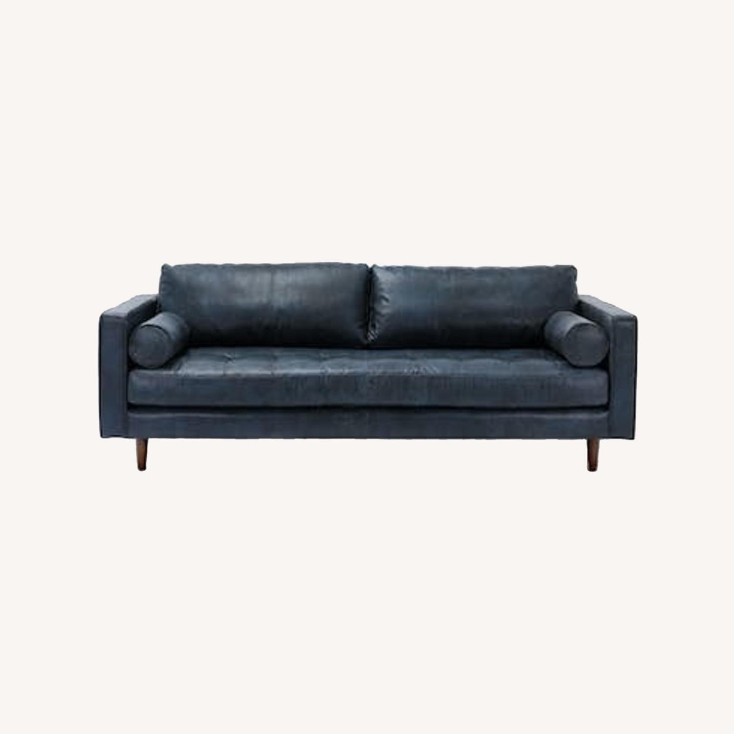 Article Sven Blue Leather Sofa - image-0