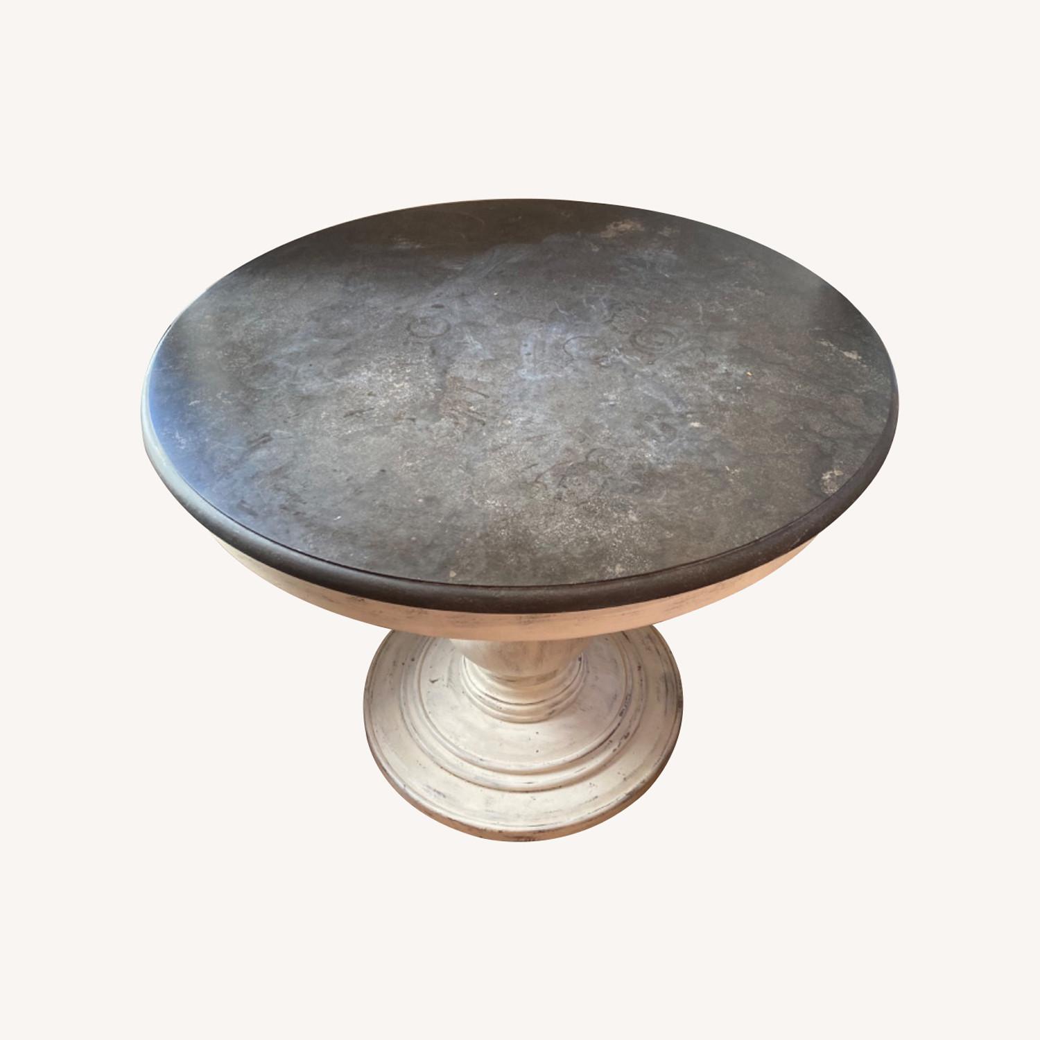 Arhaus Stone and Wood Round Dining Table - image-0