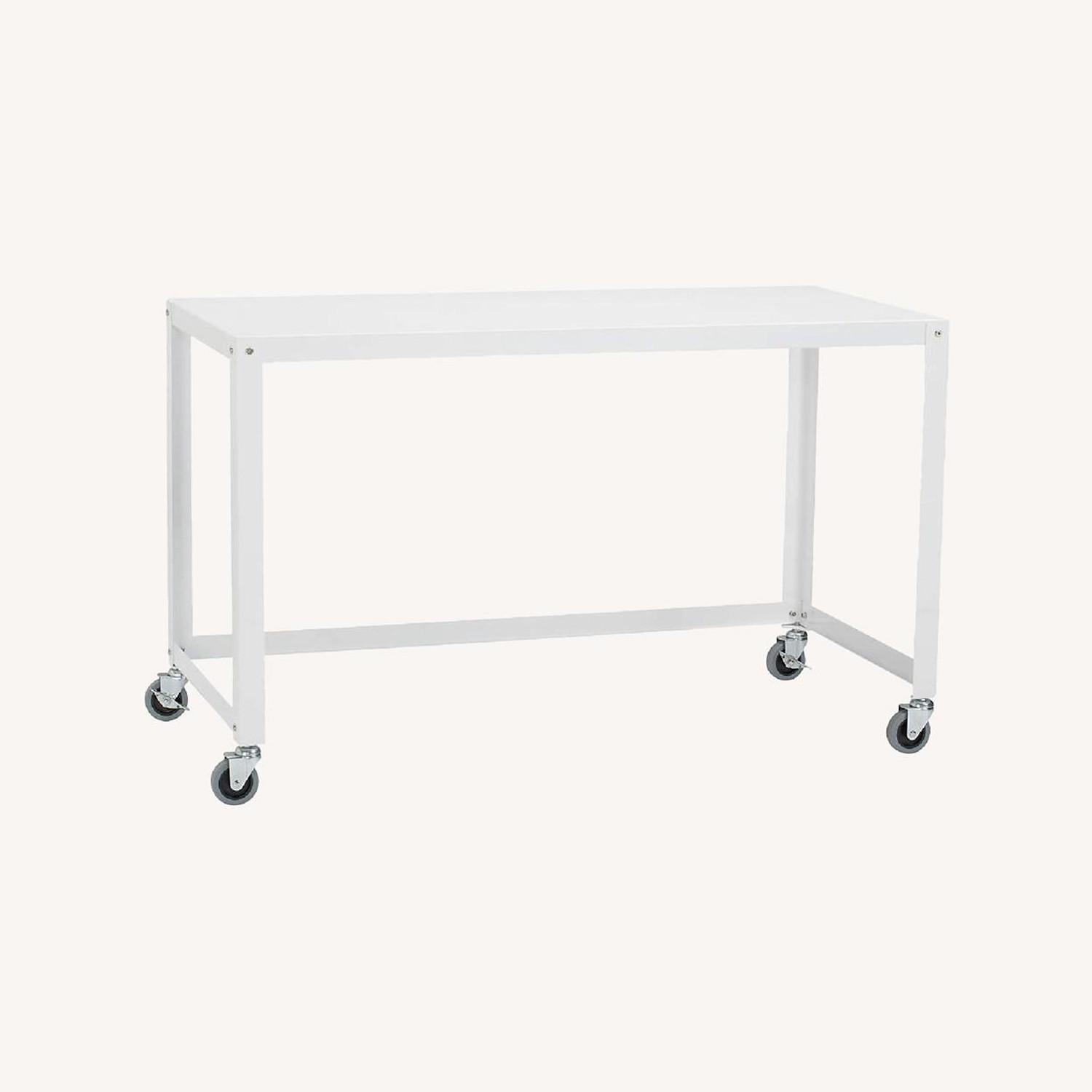 CB2 GO-CART White Rolling Desk - image-0