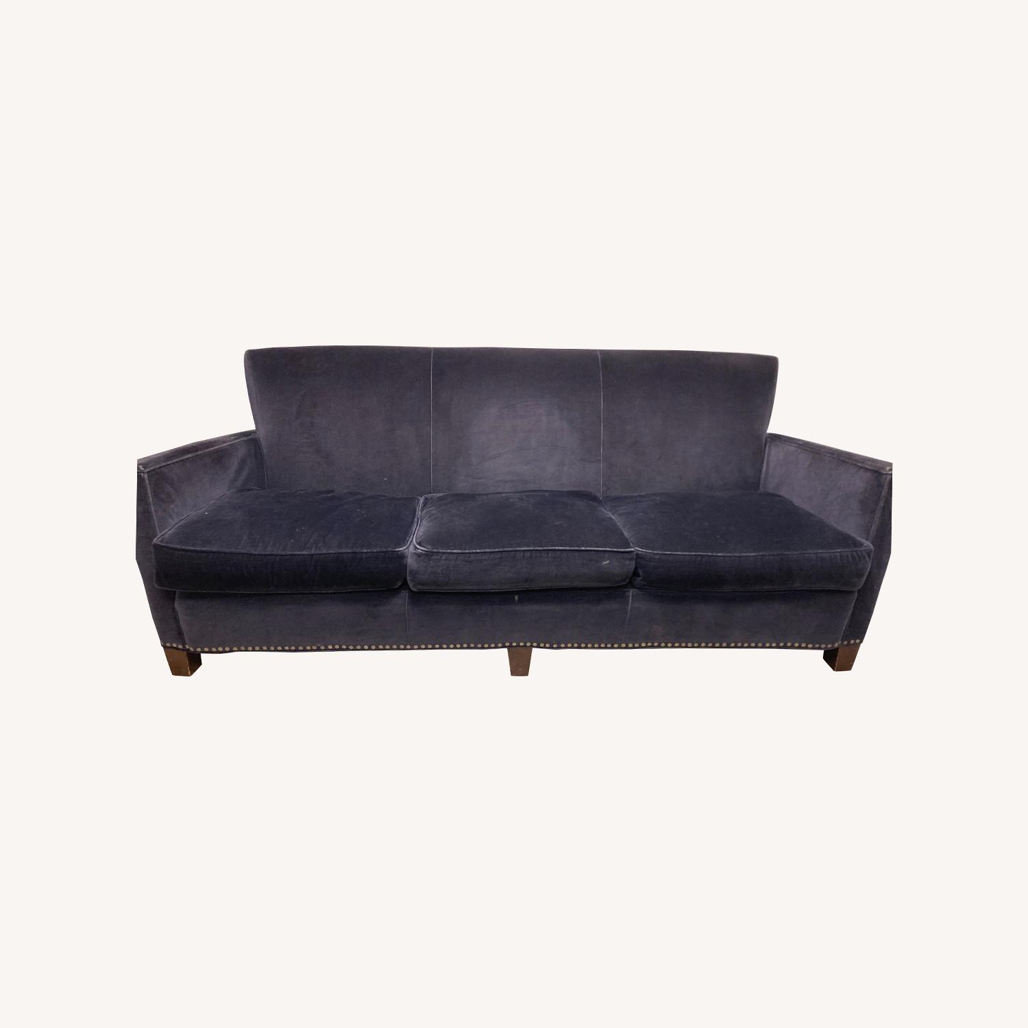 Crate & Barrel Purple Velvet Sofa AptDeco