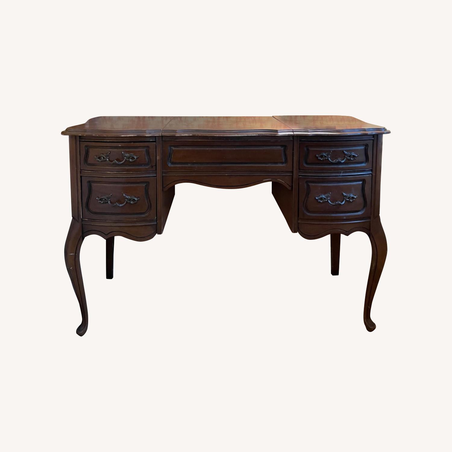 Solid Walnut Vanity (poudre) Table AptDeco