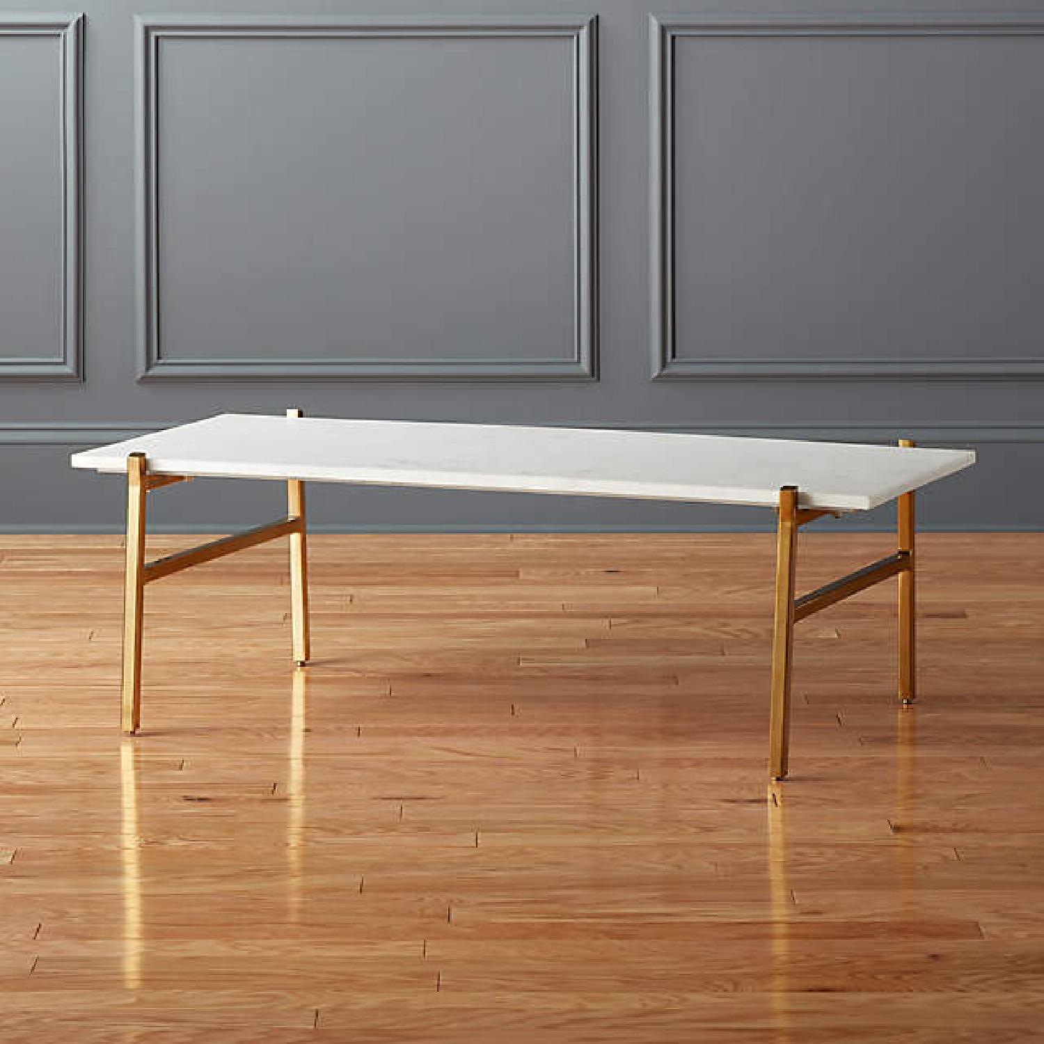 CB2 Large Marble Coffee Table AptDeco