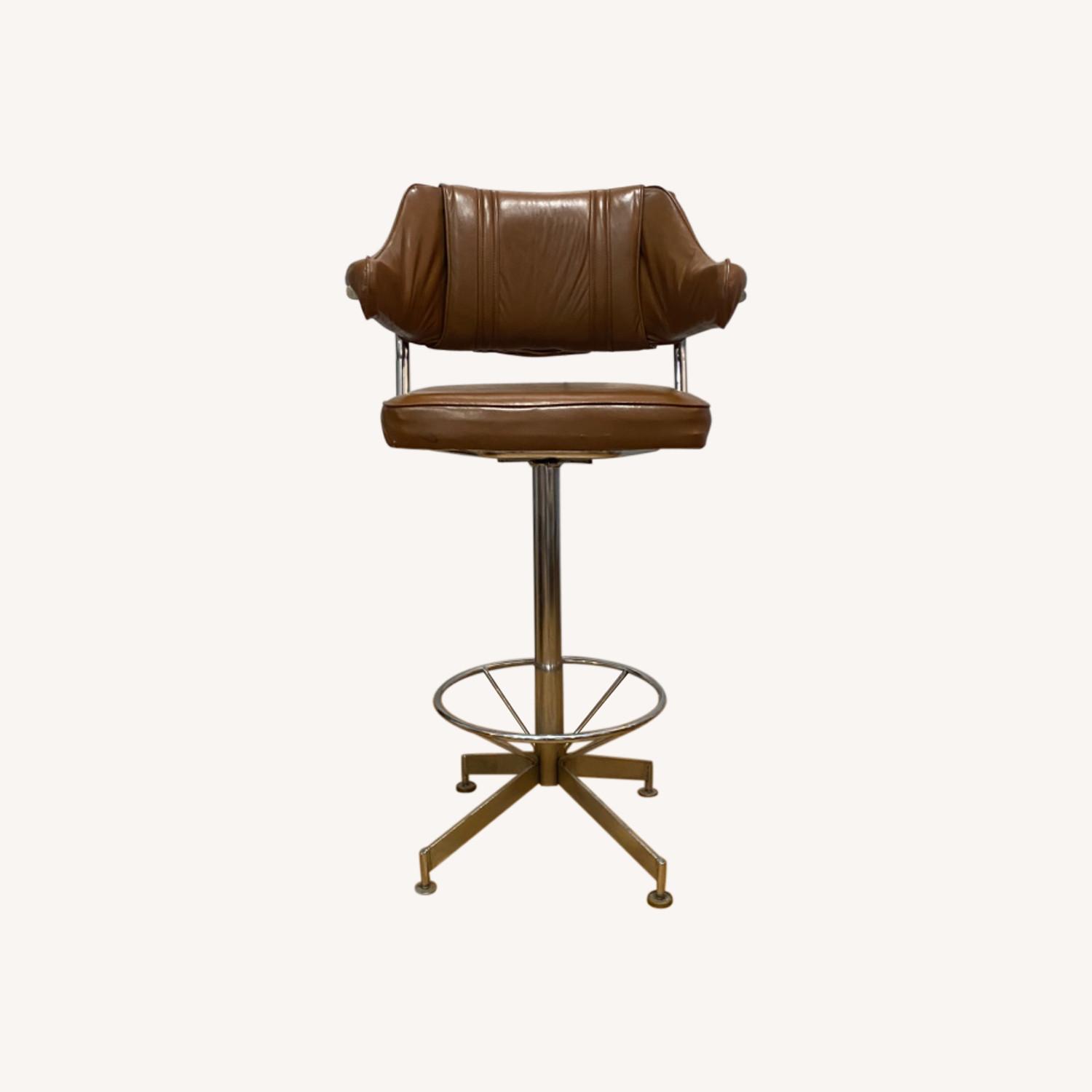 Vintage Vinyl and Metal Bar Seats AptDeco