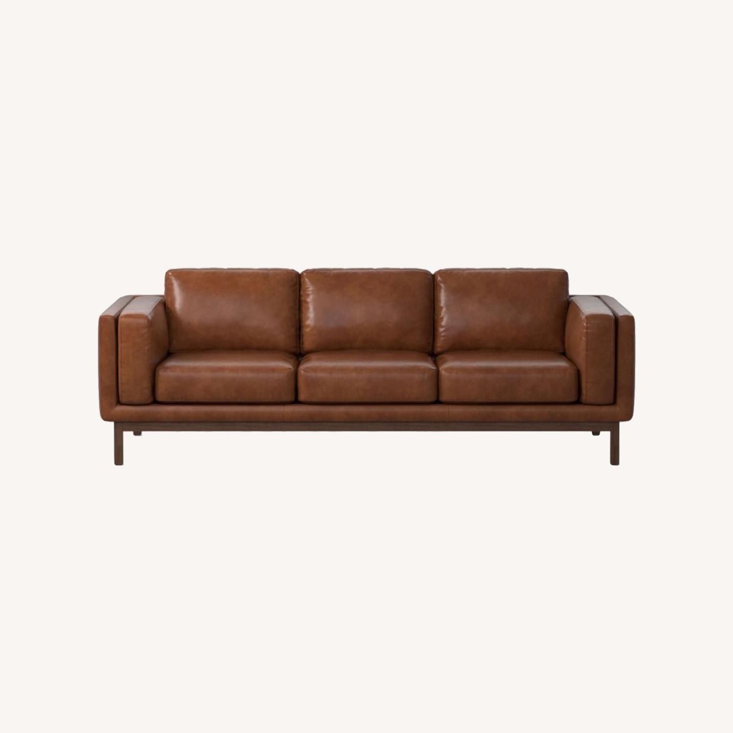 West Elm DeKalb Leather Sofa - image-6