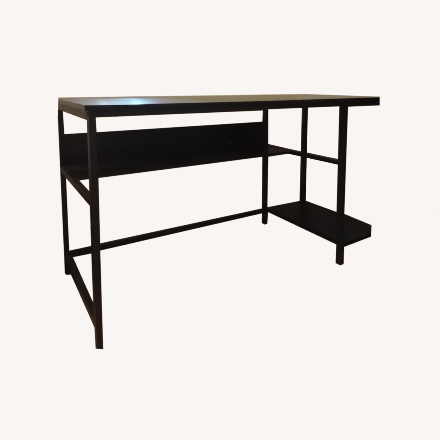 Computer Desk with Bookshelf - image-0