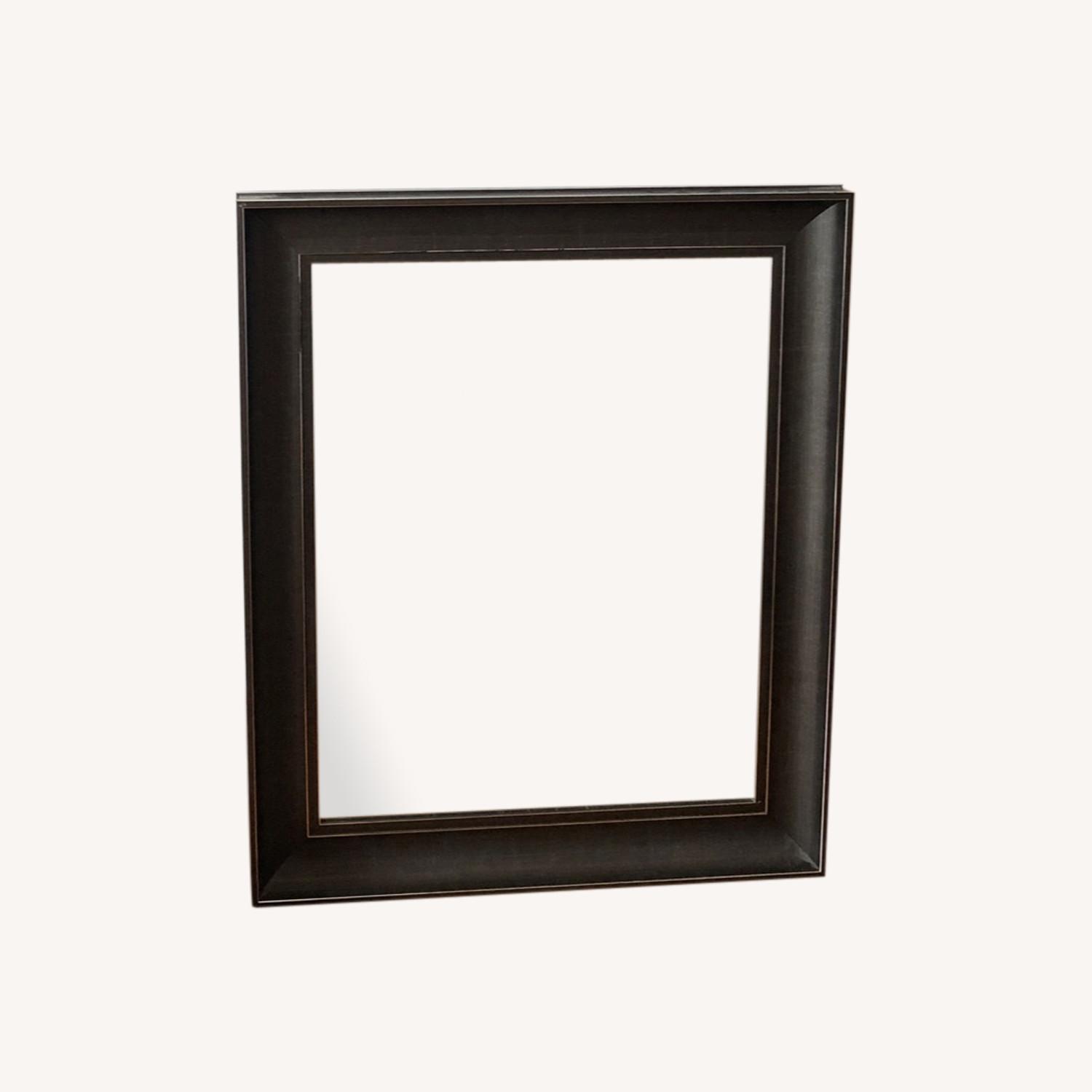 Antique, Dark Brown Wooden Mirror AptDeco