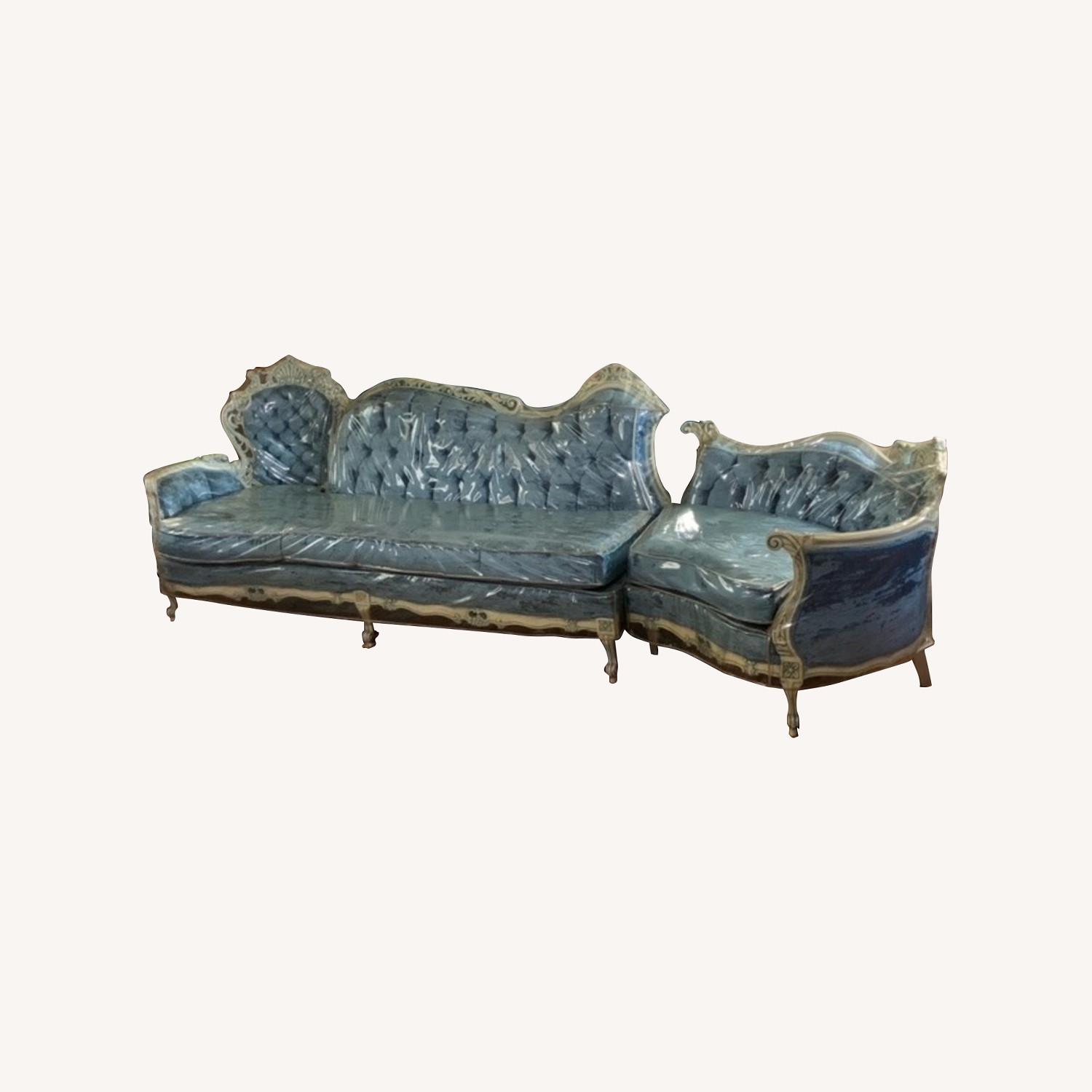 French Provincial Velvet Sofa AptDeco