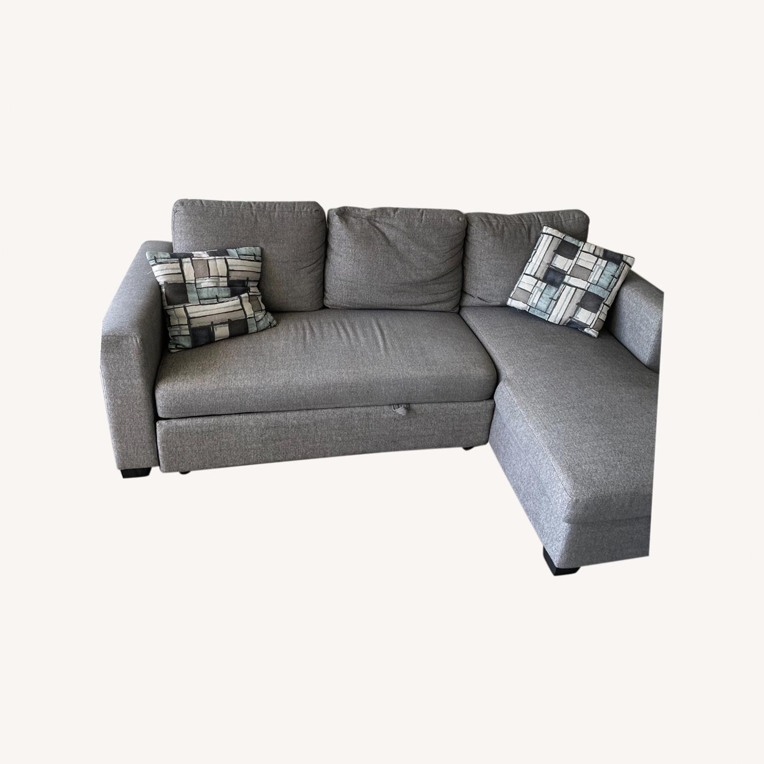 Wayfair Gray Reversible Sleeper Sofa with Storage AptDeco