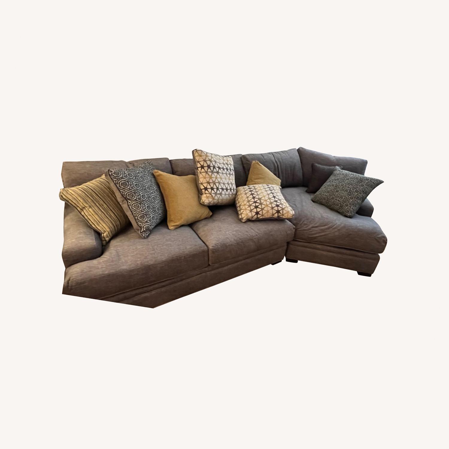 Raymour and Flanigan Grey Sectional Couch AptDeco