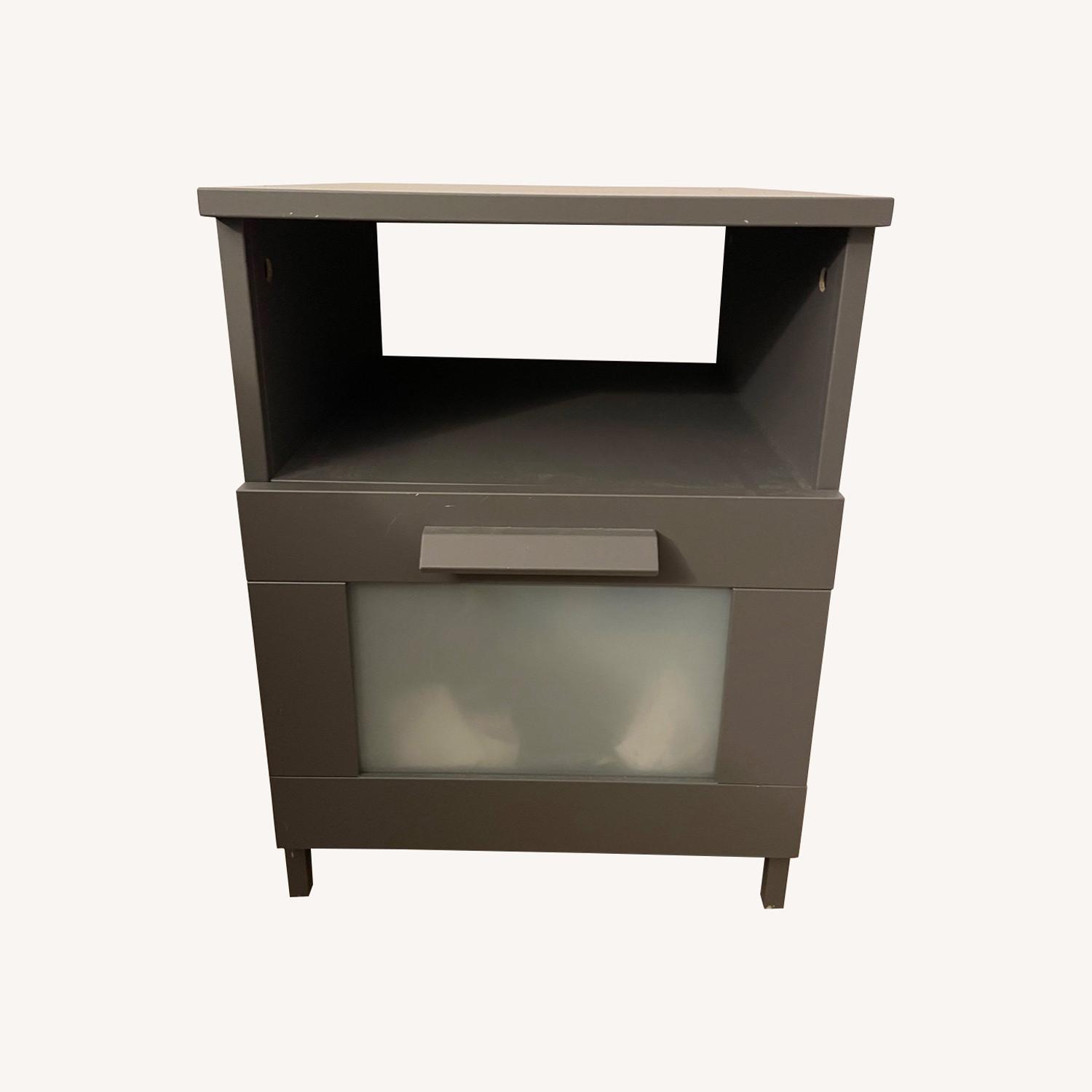IKEA BRIMNES Nightstand in Gray AptDeco