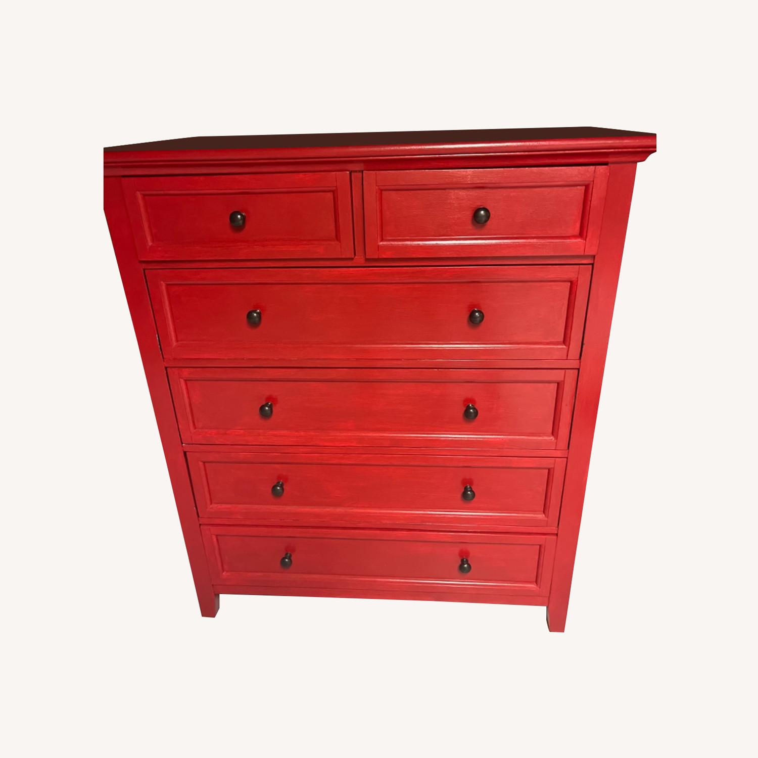 Pottery Barn Dresser with Black Drawer Pulls - AptDeco