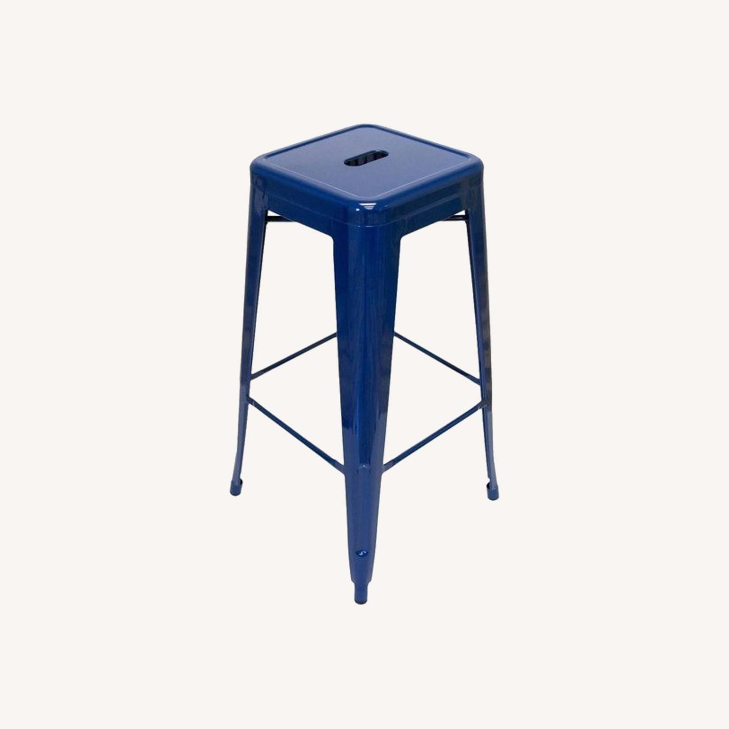 Navy Metal Barstools AptDeco