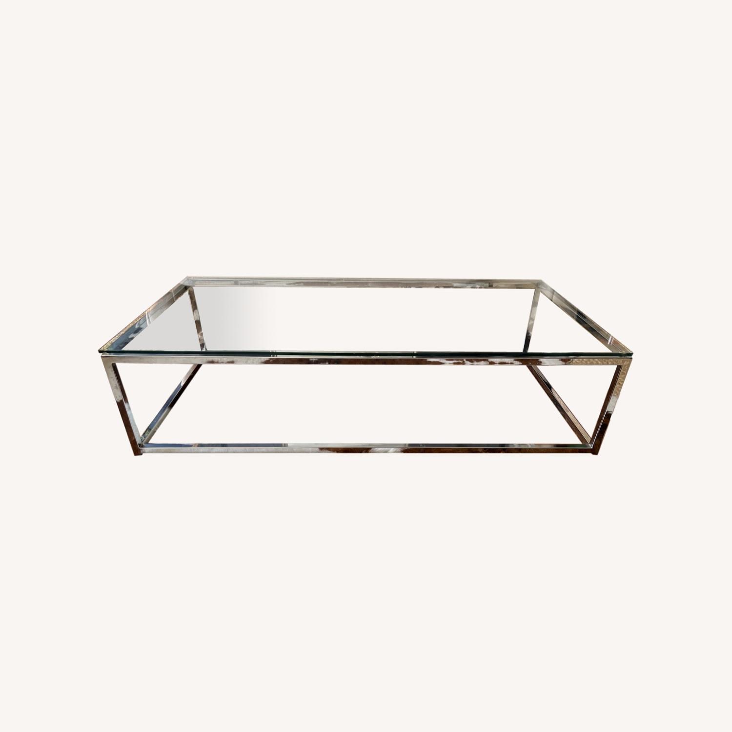 CB2 Silver + Glass Coffee Table AptDeco