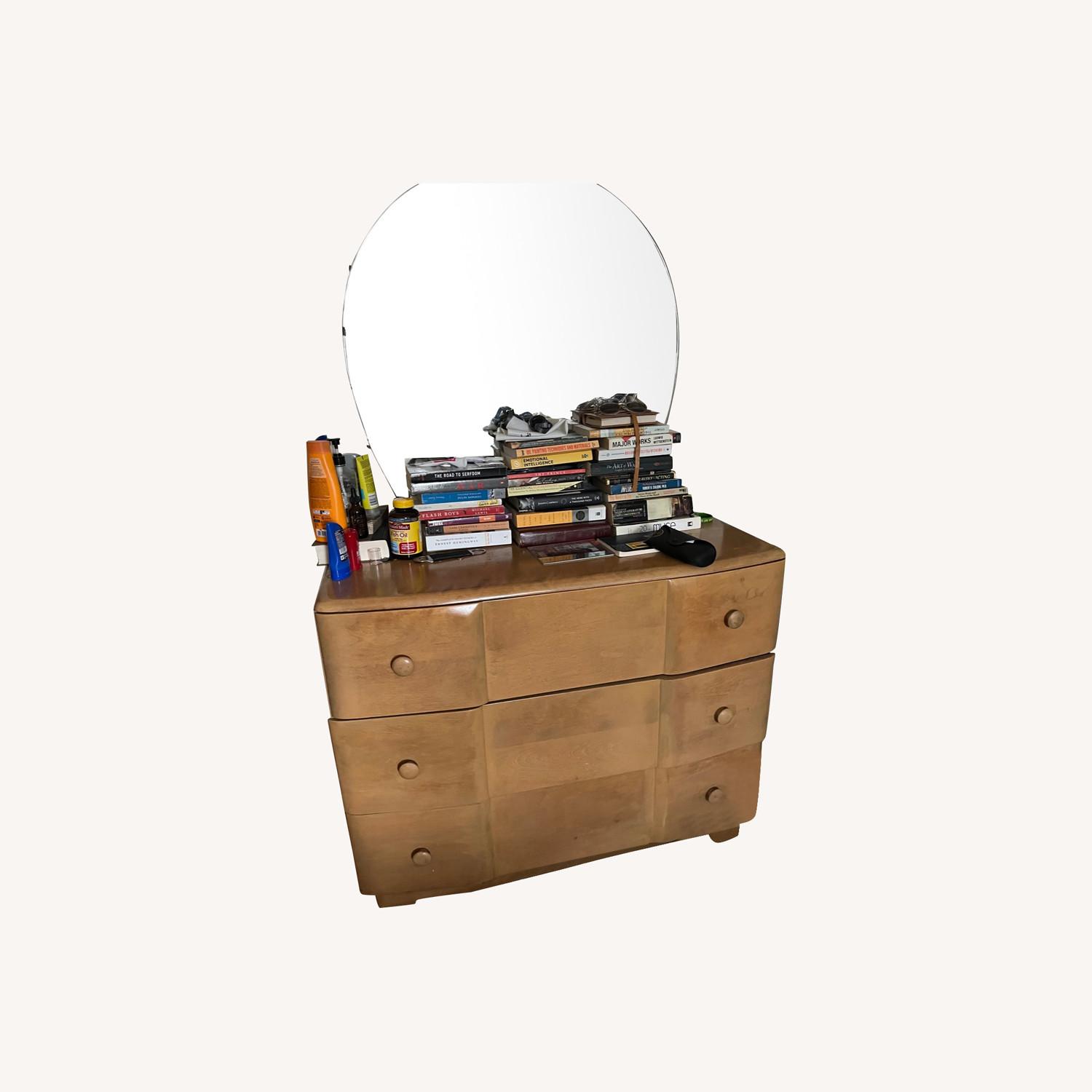Heywood Wakefield Lowboy Dresser with Mirror AptDeco