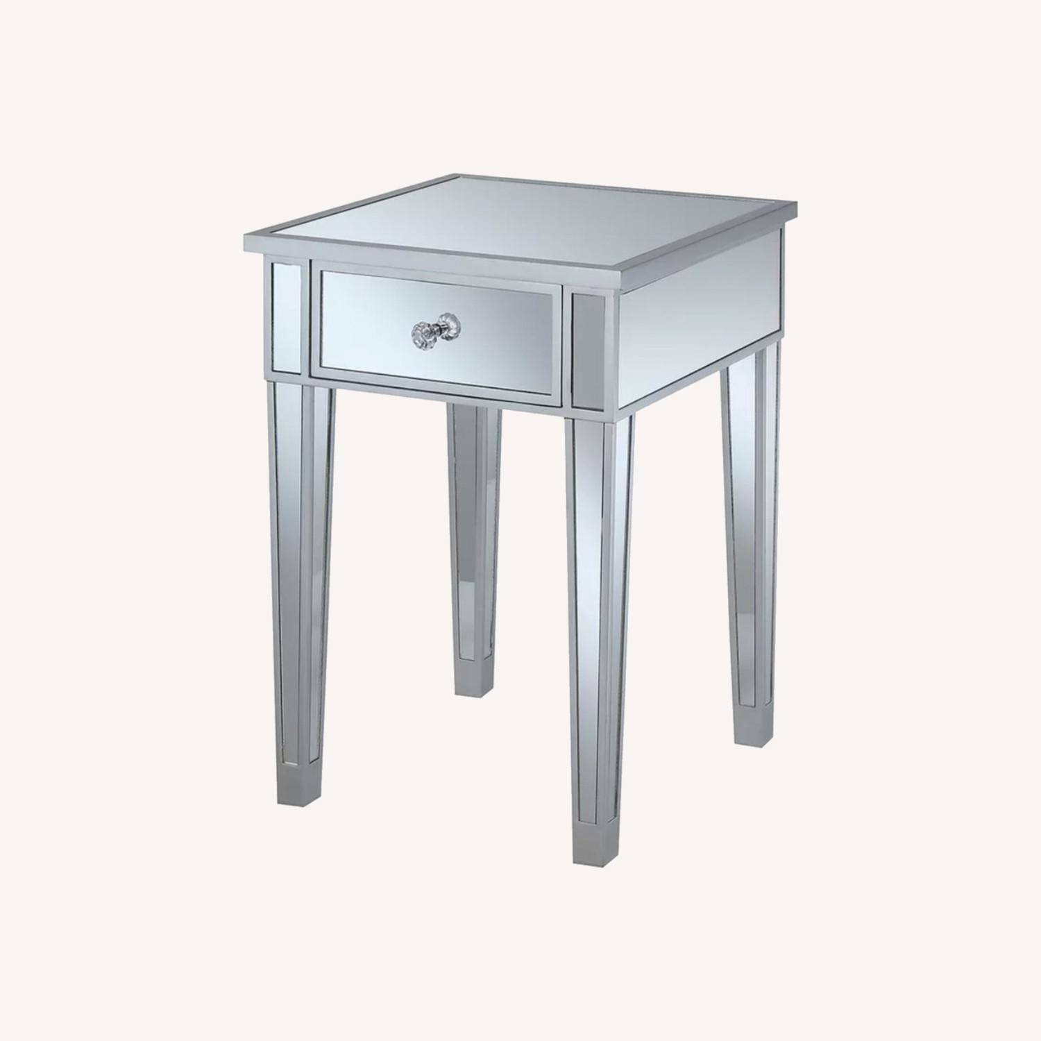 Silver Mirrored End Table - image-0