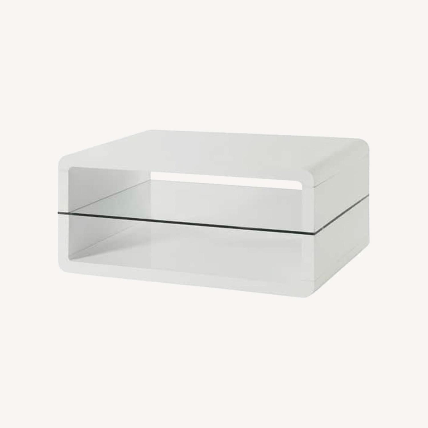 Modern Glossy White Accent Coffee Table AptDeco