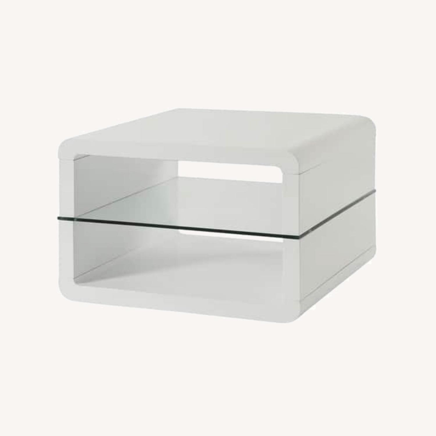 Modern Glossy White End Tables - image-0
