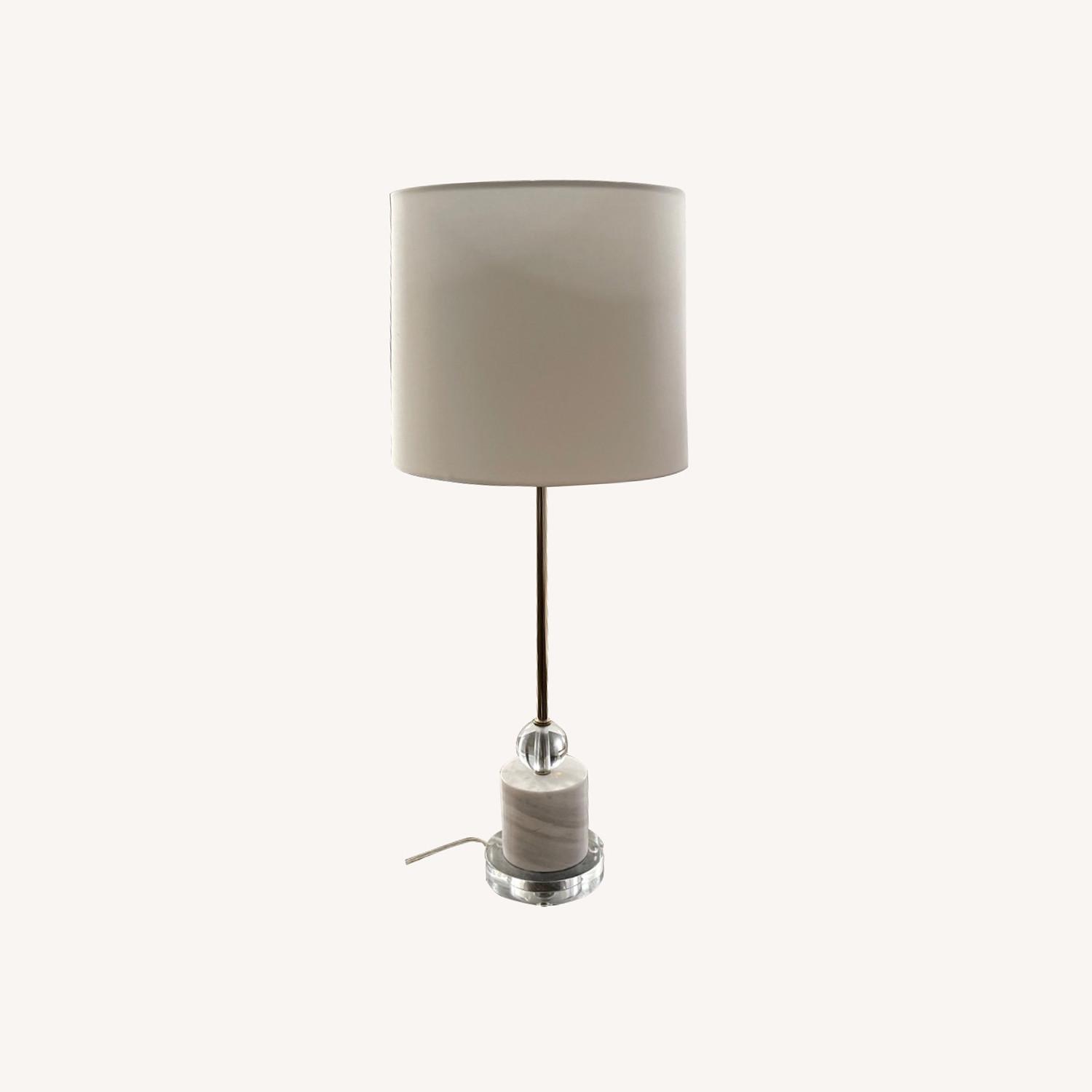 CB2 Glass & Marble Table Lamp - image-0