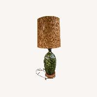 Mid Century Modern Volcanic Glazed Green Lamp