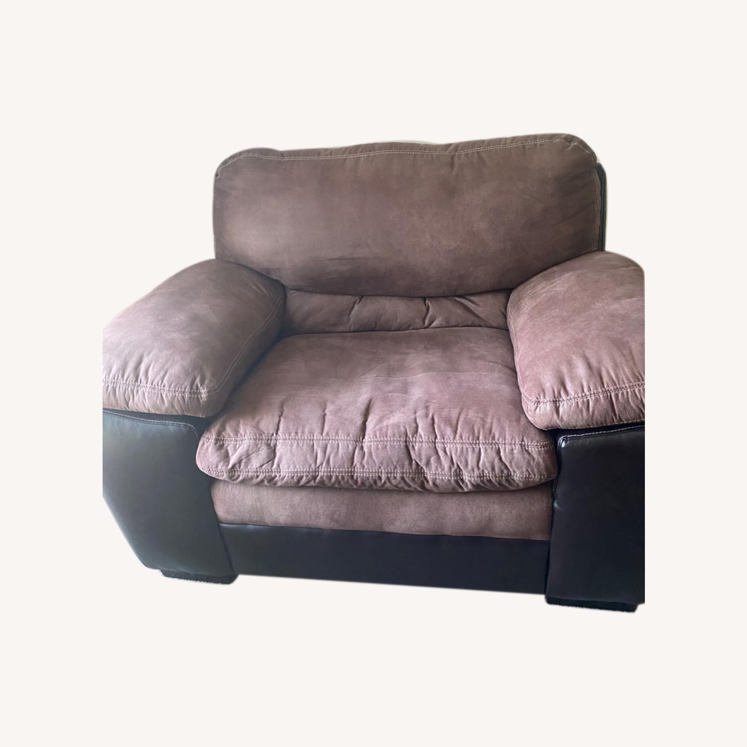 Large Comfy Brown Armchair - image-0