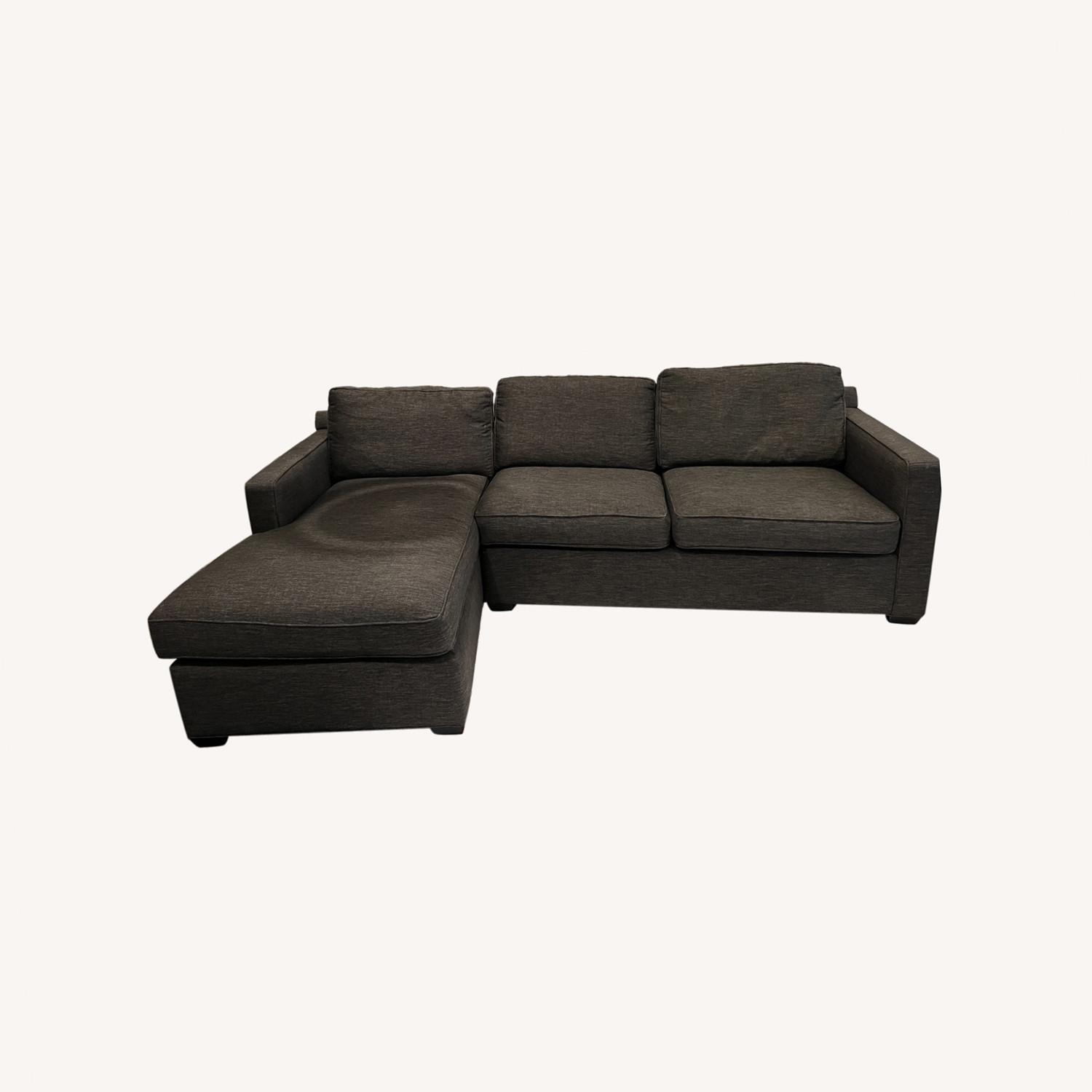 Crate & Barrel Sectional Sofa in Dary Grey AptDeco