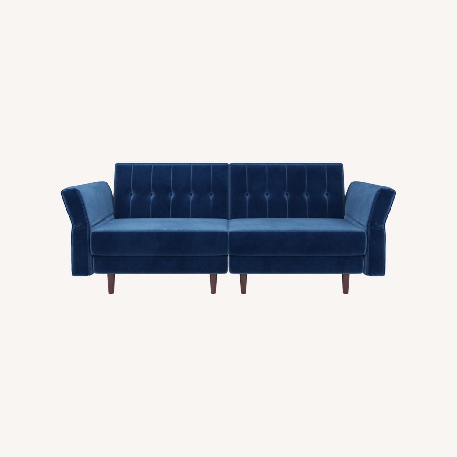 Bellfin Velvet Convertible Futon Sofa AptDeco