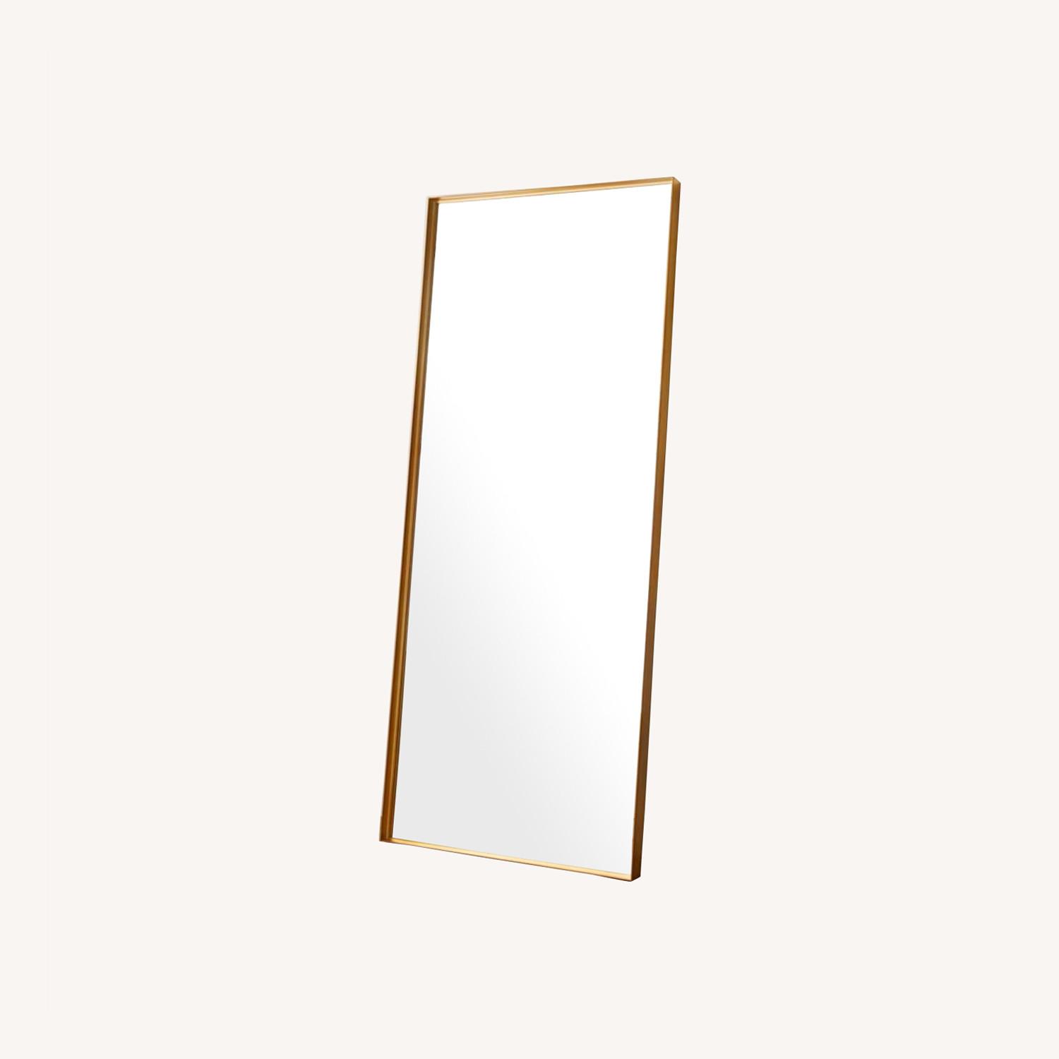 West Elm Deep Framed Metal Floor Mirror, Antique AptDeco