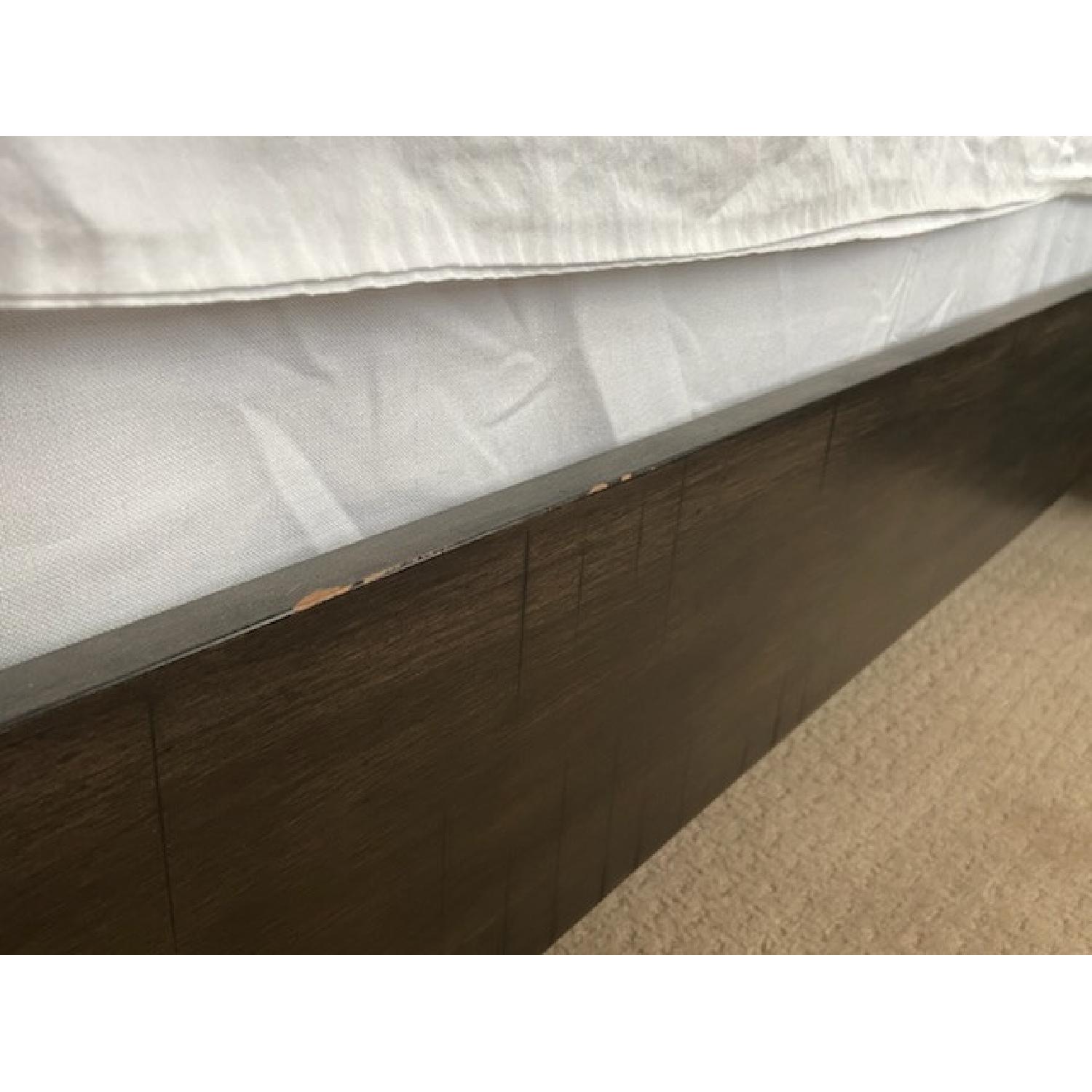 Dark Grey Queen Bed Set w Headboard and Footboard - image-1