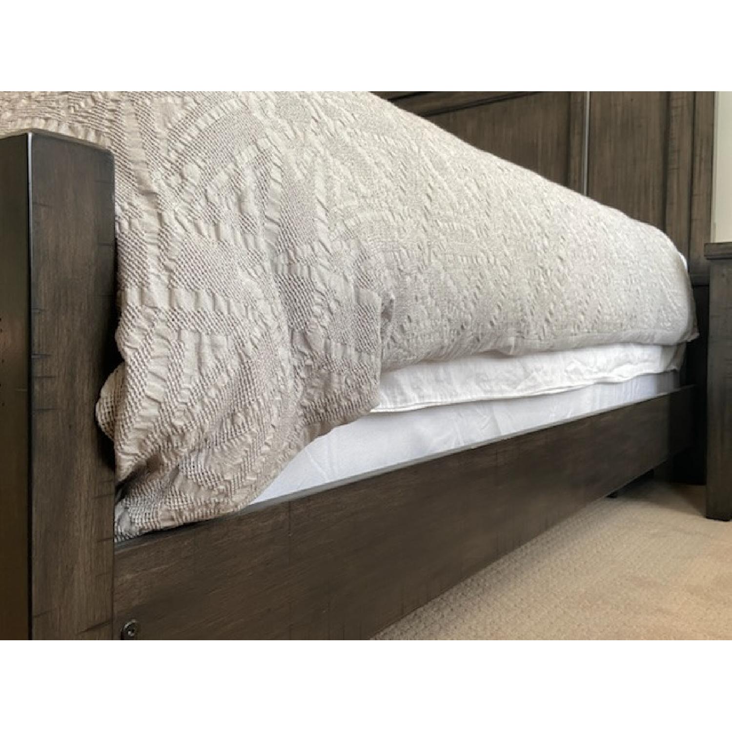 Dark Grey Queen Bed Set w Headboard and Footboard - image-3