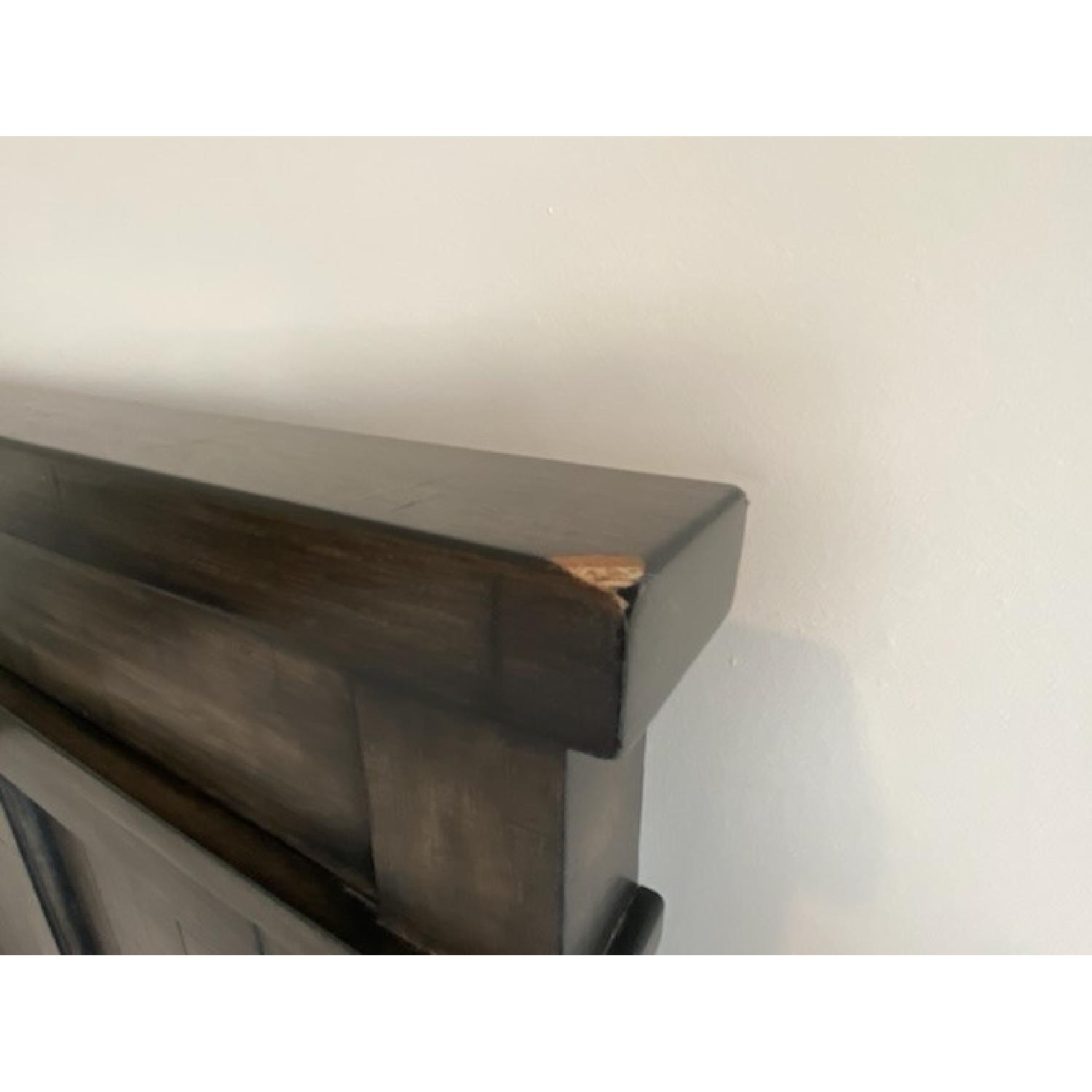 Dark Grey Queen Bed Set w Headboard and Footboard - image-9