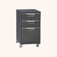 CB2 TPS Dark Gray 3-Drawer Filing Cabinet