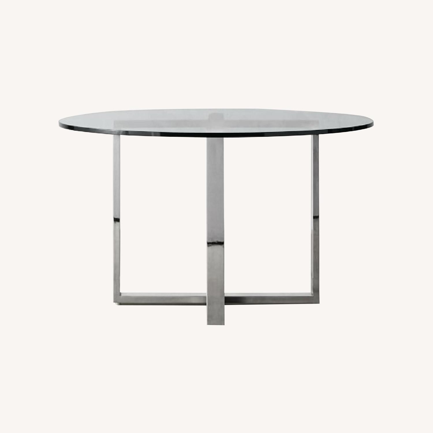 Williams Sonoma Mercer Round Glass Dining Table - image-0