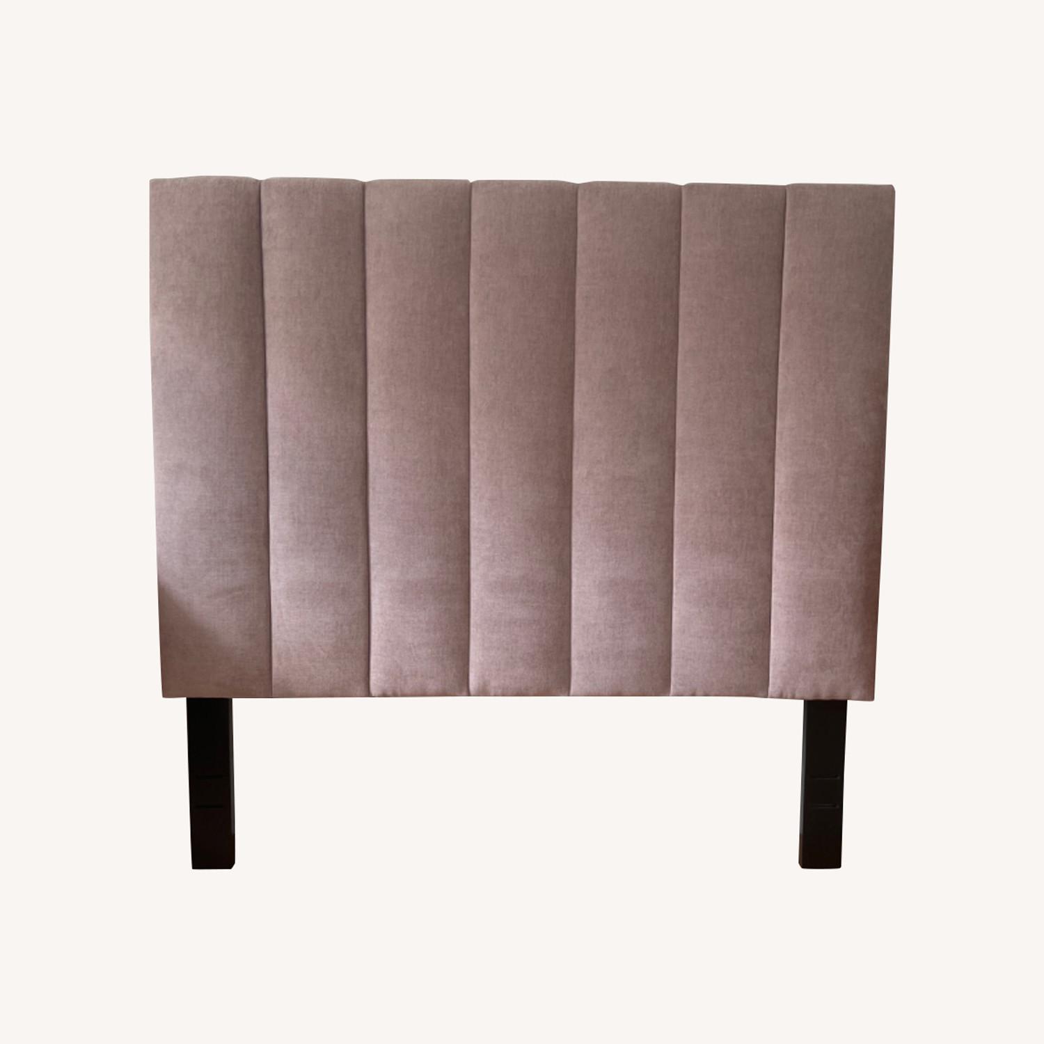 West Elm Mauve Velvet Full Headboard AptDeco