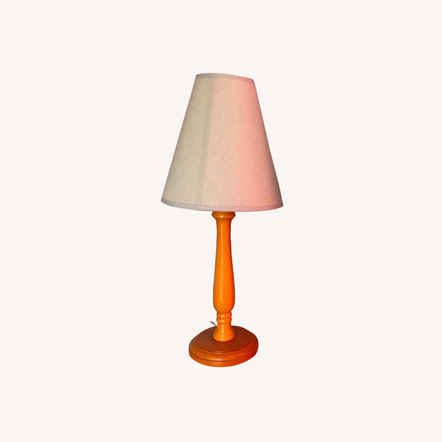 Pottery Barn Solid Wood Table Lamps+Blue Shades - image-0